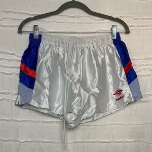 Vintage White & Blue & Red Umbro Shorts